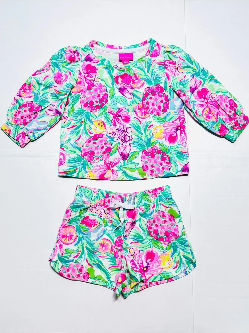 NEW Lilly Pulitzer Girls Midea Top & Shorts Set in Resort White Pear Necessities